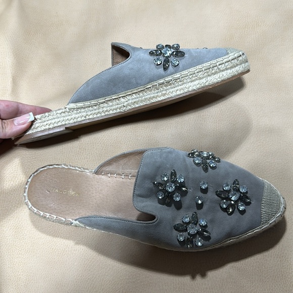 Halogen Espadrille Suede Crystal Embellished Mule - Picture 1 of 6